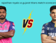 rajasthan royals vs gujarat titans match scorecard